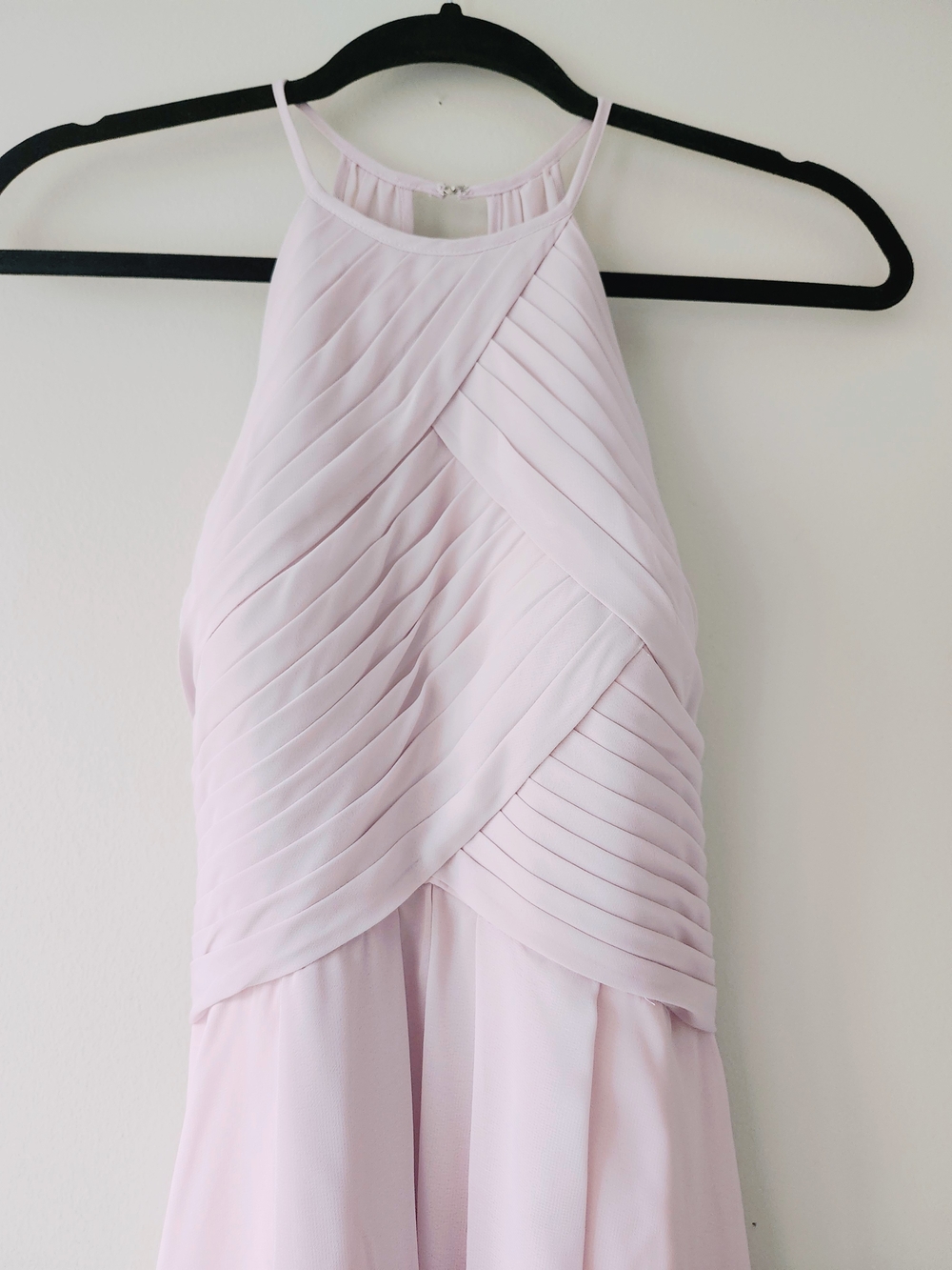 Light Pink Halter Floor Length Formal Dress - Picture 3 of 13